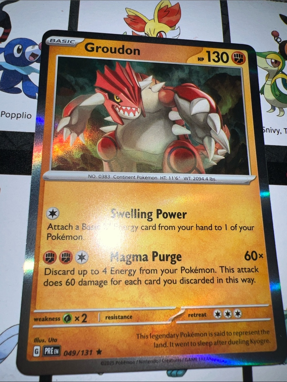 Pokemon Groudon Holo Card - Red, Orange, Gold